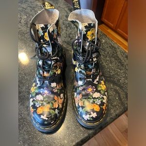 Women’s size 10 black floral doc martens